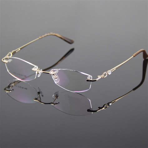 gold eyeglasses frame women rimless glasses frame women spectacles