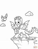 Dragon Coloring Pages Cute Wearing Goggles Headed Two Hat Dragons Print Printable Aviators Aviator Size Color Getdrawings Drawing Colorings Getcolorings sketch template