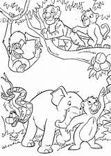 Jungle Coloring Pages Scene Getcolorings Color sketch template