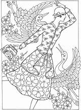 Coloring Pages Dover Printable Books Fashion Deco Adult Book Adults Visit Sheets Haven sketch template