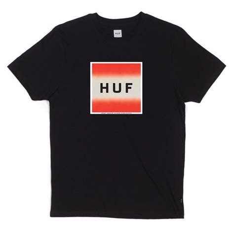 huf poster box logo  shirt black fa skates