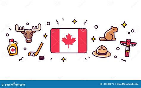 canada symbols illustration stock vector illustration  isolated country