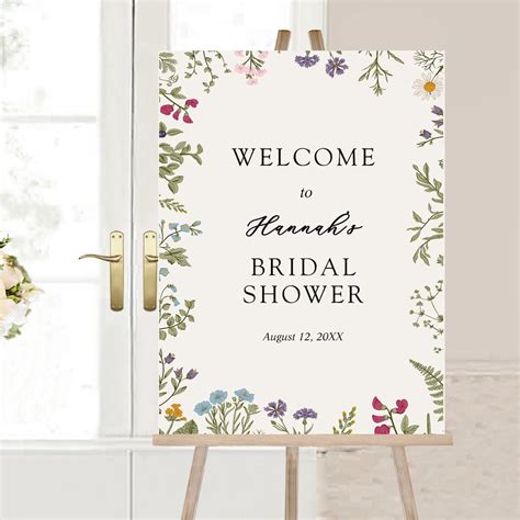 Wildflower Bridal Shower Welcome Sign Wedding Sign Printable Etsy