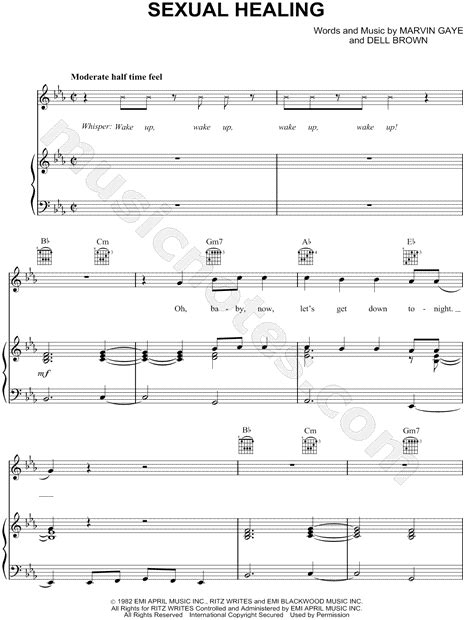 marvin gaye sexual healing sheet music in c minor transposable download and print sku