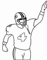 Football Player Nfl Coloring Pages Drawing Players Drawings Kids Printable Clipart Color Easy Print Cliparts Clip Sheets Running Cartoon American sketch template