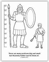 David Goliath Coloring Bible Sheet Preschool Crafts Kids Pages Sunday School Craft Samuel Activities Sheets Scripture Lessons Stones Story Height sketch template