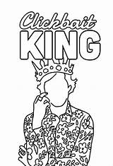 Tiktok Coloring Pages King Printable Clickbait Charli Logo Damelio sketch template
