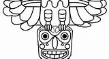 Totem Coloring Pole Pages Faces Tiki Print Unique Line Getcolorings Clipartmag Drawing Man Divyajanani sketch template