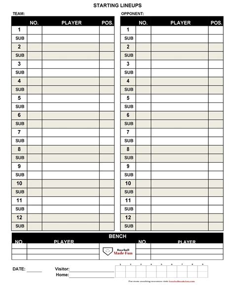 printable lineup cards printable word searches