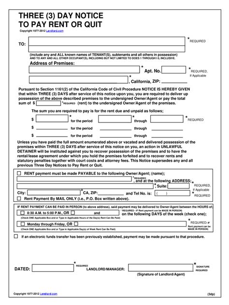 day notice  quit california  fill  printable fillable