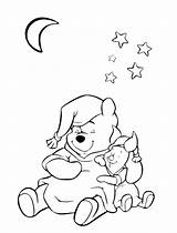 Winnie Piglet Coloring Pages Pooh Pig Printable Disney Cartoon Bear Print Drawing sketch template