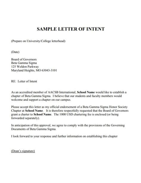 letter  intent contract template