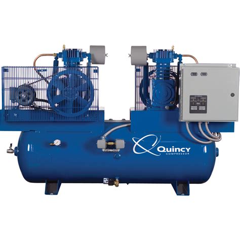 shipping quincy duplex air compressor  hp  volt  phase  gallon horizontal