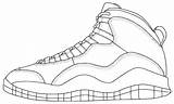 Jordan Coloring Pages Shoes Shoe Drawing Air Nike Jordans Lebron Michael James Russell Westbrook Print Retro Color Sheets Blank Logo sketch template