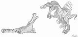 Sarcosuchus Saurian Draco Spino Sarco sketch template