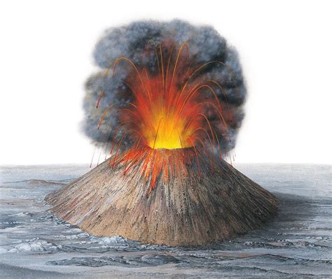 erupting cinder cone artwork photograph  gary hincks