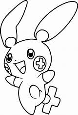 Pokemon Plusle Coloring Cute Pages Color Print Rowlet Kids Game Categories Coloringpages101 Pokémon Online sketch template