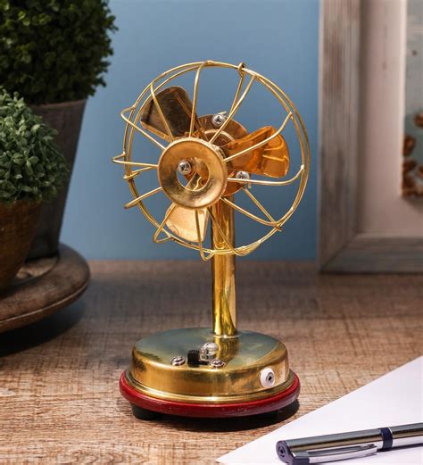 buy gold brass table fan  exim decor  abstract vintage decor