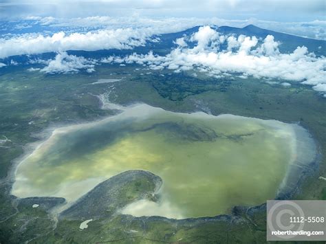 aerial view  ngorongoro crater stock photo
