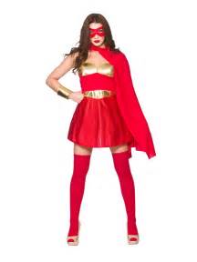 red gold ladies fancy dress comic book hot super hero adult womens costume ebay