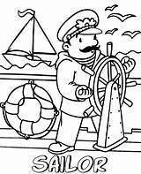 Sailor Coloring Pages Professions Printable Sheets Topcoloringpages Ship Children sketch template