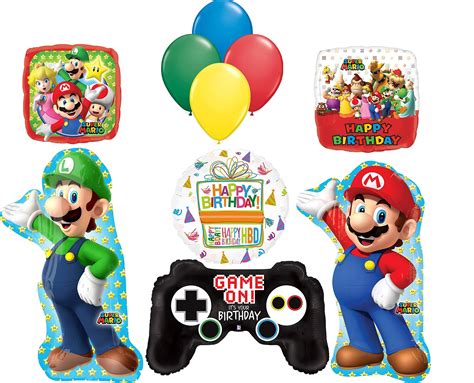 Super Mario Bro Party Supplies Video Game Birthday Balloon Bouquet