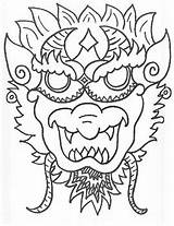 Dragon Chinese Year Masks Subject sketch template