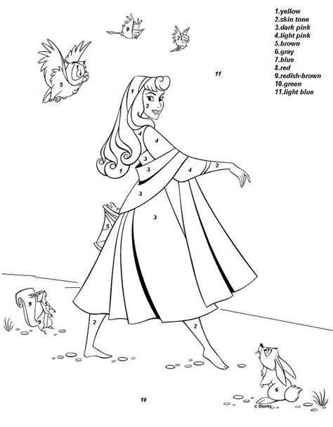 disney color  numbers coloring pages coloring home