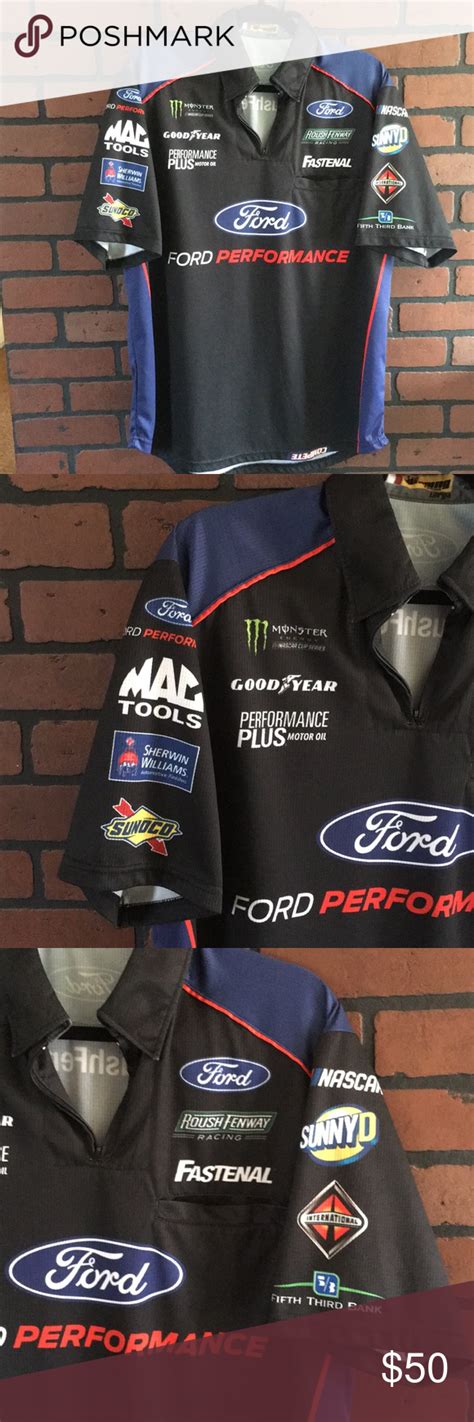 Mens Nascar Roush Fenway Pit Crew Shirts🏁 Fashion Pullover Styling