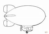 Ausmalbilder Airship Luftschiff sketch template