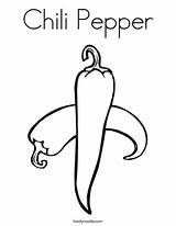 Coloring Pepper Chili Pages Chile Color Drawing Twisty Green Printable Print Twistynoodle Vegetables Peppers Kids Template Applique Noodle Line Fruit sketch template