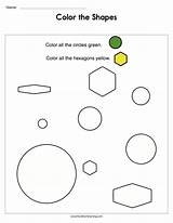 Shapes Color Worksheet Math sketch template