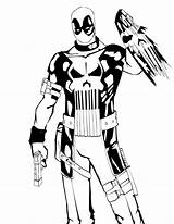 Deadpool Coloring Punisher Pages Line Printable Deviantart Kids Getcolorings Sheets Clipartmag Getdrawings Color sketch template
