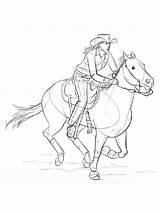 Coloring Pages Cowgirl Horse Horses Printable Color Getcolorings Print sketch template