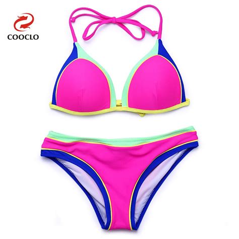 Cooclo Sexy Bikini 2019 Padded Bra Push Up Swimwear Bikini Set Vintage