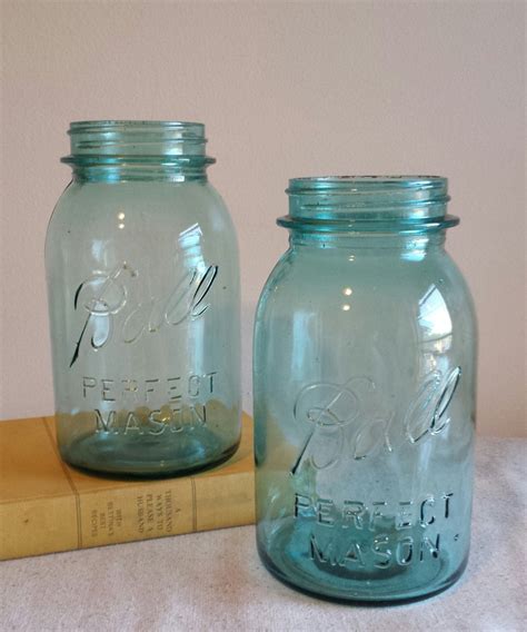 vintage blue ball canning jars 1920s canning by offbeetvintage