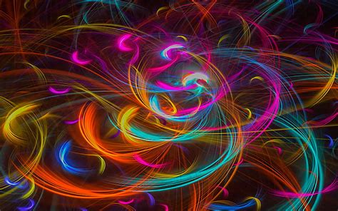 4k free download colorful neon feathers creative abstract art