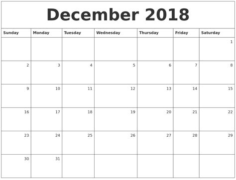 december  monthly calendar
