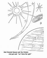 Creation Coloring Pages Bible Earth Printables God Light Created Kids There Printable Let Story Beginning Days Night Heaven Genesis Sheets sketch template
