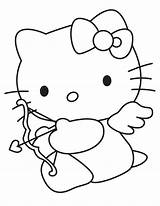 Coloring Printable Pages Valentine Kitty Hello Popular sketch template