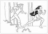 Coloring Pocahontas Smith John Pages Chasing Getcolorings Disney sketch template