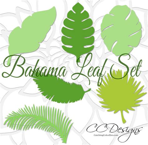 large paper leaf templates tropical leaf svg cut files large