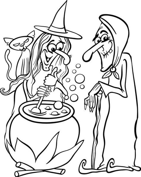 witch brewing  cauldron coloring pages coloring pages