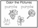 Purple Color Worksheets Preschool Tracing Activities Prep Created sketch template