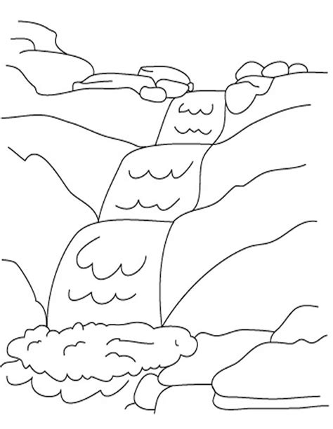 waterfall nature  printable coloring pages