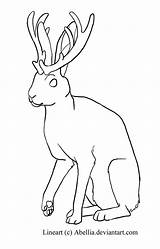 Jackalope Lineart Deviantart Coloring Pages Stats Drawings Sketch Template sketch template