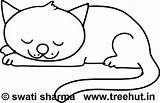 Coloring Cat Cats Sleeping Happy Pages Views Treehut Sheet sketch template