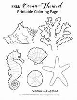 Ocean Coloring Themed Printable Craft Sustainmycrafthabit Small Crafts Paper Colouring Leave Sustain sketch template
