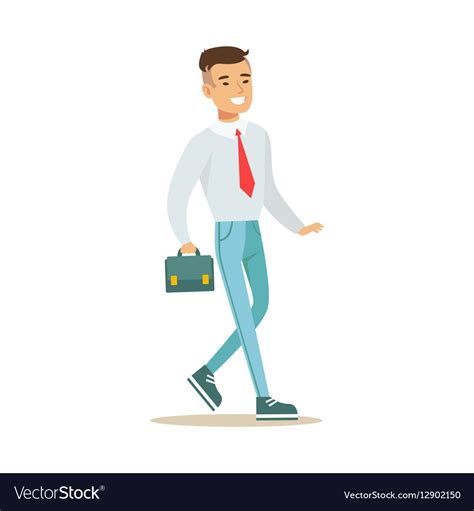 man  suitcase   work part  office vector image