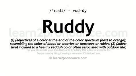pronunciation  ruddy definition  ruddy youtube